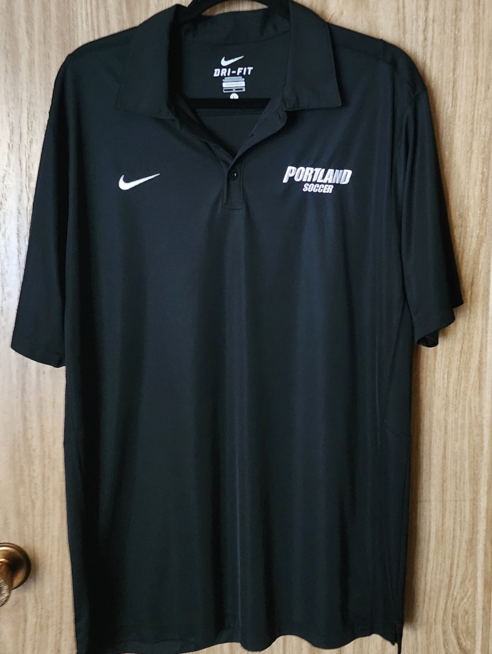 Nike Men’s Large Black Portland Soccer Polo Shirt, Dri-Fit